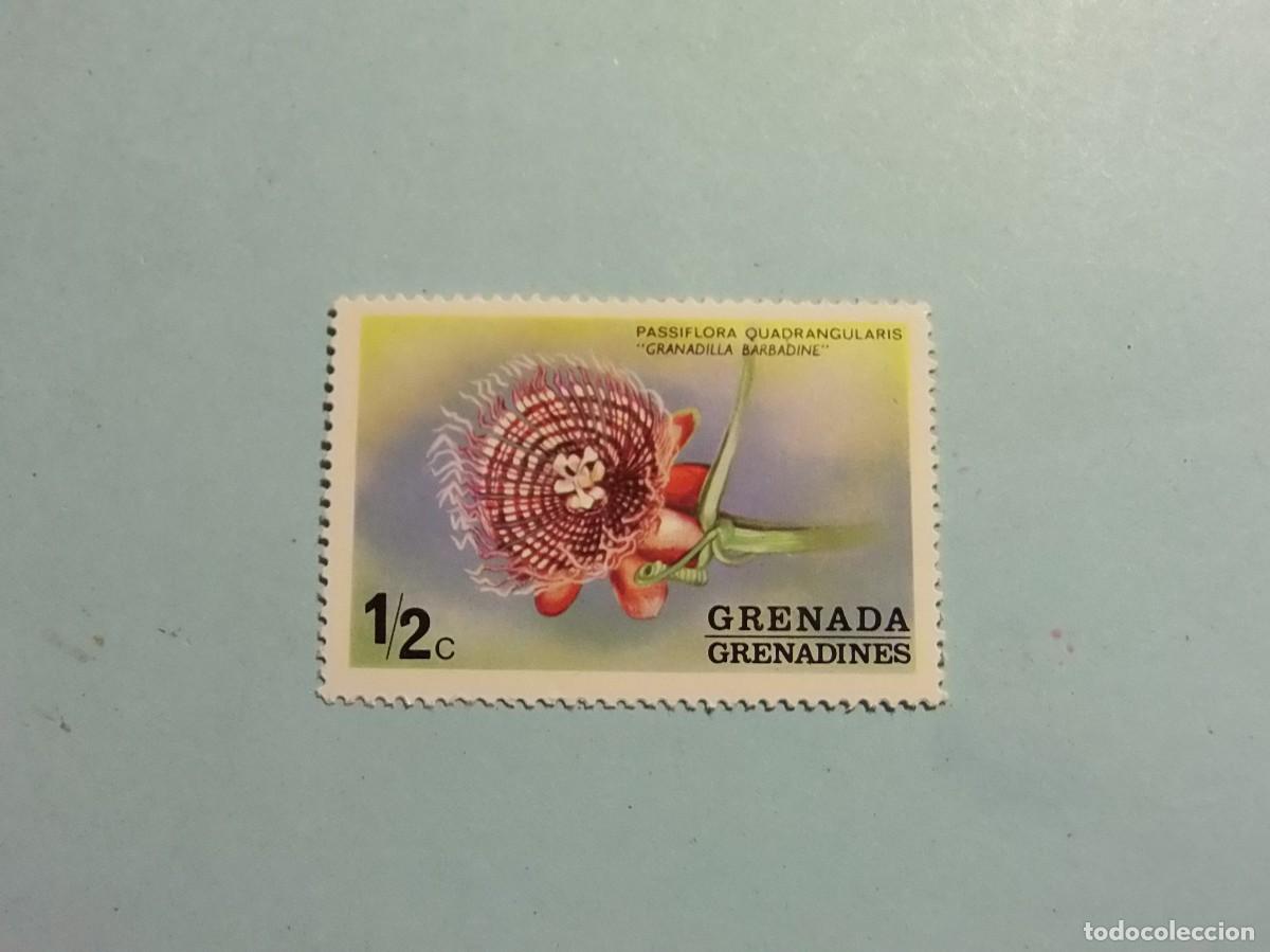 Sellos: GRENADA 1975 - FLORA, FLORES - GRANADILLA GIGANTE - GRANADILLA BARBADINE - NUEVO.