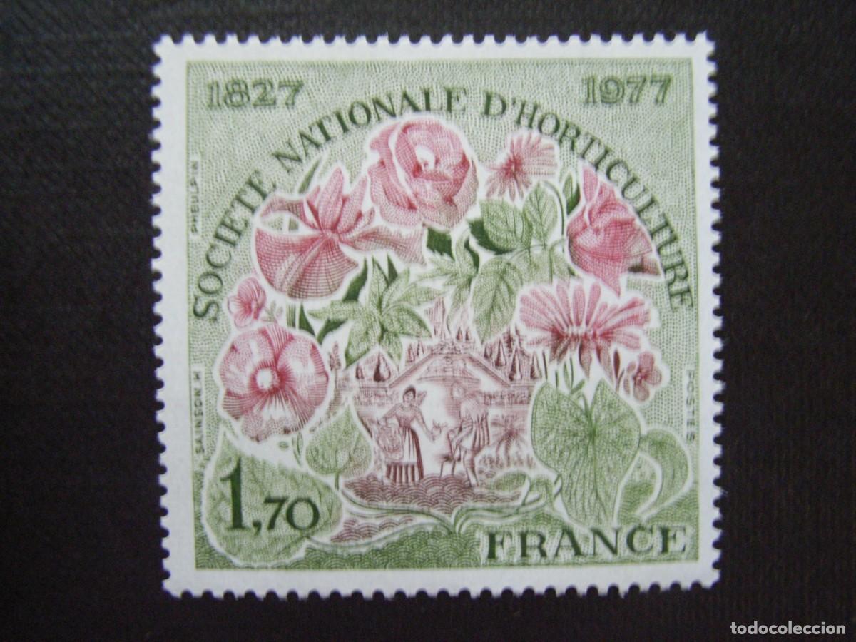 Sellos: FRANCIA ,N&ordm; YVERT 1930***A&Ntilde;O 1977. 150 ANIV. SOCIEDAD NACIONAL DE HORTICULTURA