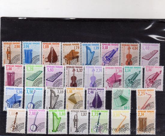 Sellos: FRANCIA-INSTRUMENTOS MUSICALES-MUSICA.COLECCION COMPLETA N&ordm; 202 AL 231,NUEVOS SIN CHARNELA-