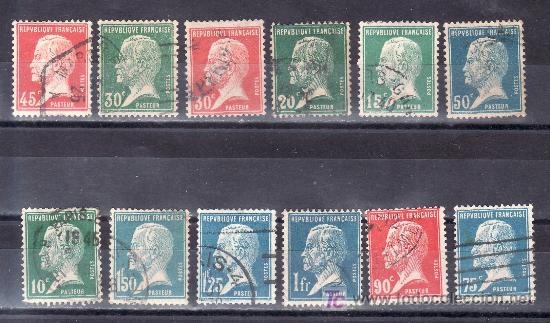 Sellos: francia  170/81 usada, louis pasteur - Foto 1
