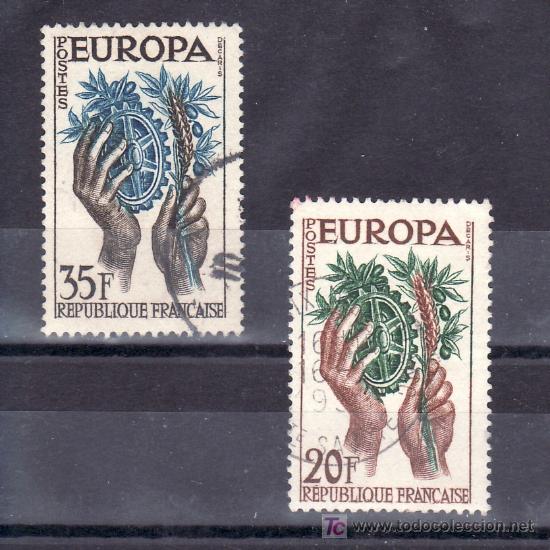 Sellos: francia 1122/3 usada, tema europa, - Foto 1
