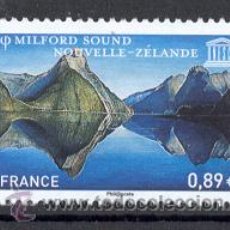 Sellos: FRANCIA 2011. UNESCO. MILFORD SOUND. NUEVA ZELANDA. Lote 29555219