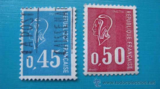 Sellos: 1971 francia, marianne, yvert 1663/4 - Foto 1