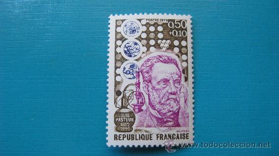 Sellos: 1973 francia, pasteur, yvert 1768 - Foto 1