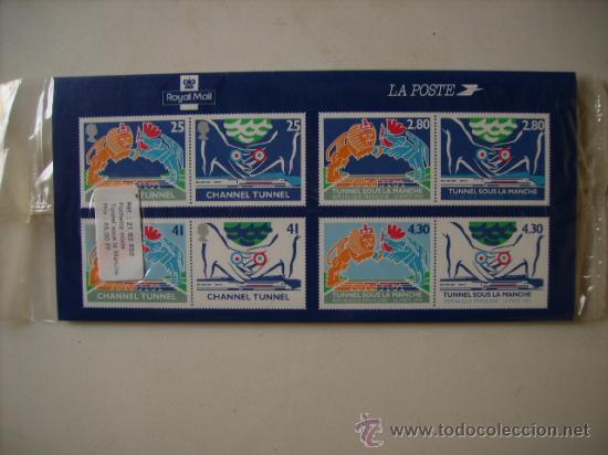 Sellos: EMISION COMUN,FRANCIA-INGLATERRA.BLISTER COMPLETO PERO ABIERTO.