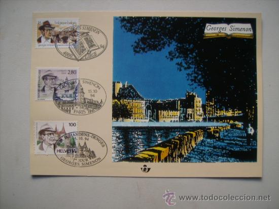 Timbres: EMISION COMUN,FRANCIA-SUIZA-BELGICA.GEORGES SIMENON.