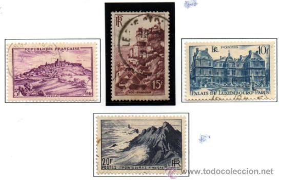 Briefmarken: FRANCIA.- YVERT N&ordm; 759/60 Y 763/64, EN USADOS (FR-643)