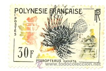 Sellos: 2polyf-20. Polynesia Francesa. Yvert n&ordm; 20. Pez - Foto 1