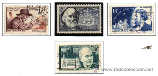 Briefmarken: FRANCIA.- CAT&Aacute;LOGO YVERT N&ordm; 1055/58 SERIE COMPLETA EN NUEVO Y USADOS