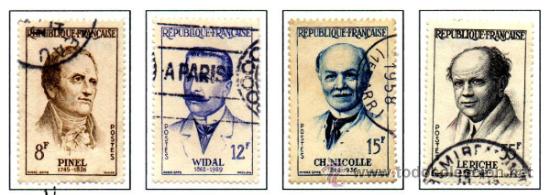 Briefmarken: FRANCIA.- CAT&Aacute;LOGO YVERT N&ordm; 1142/45 EN EN USADO.