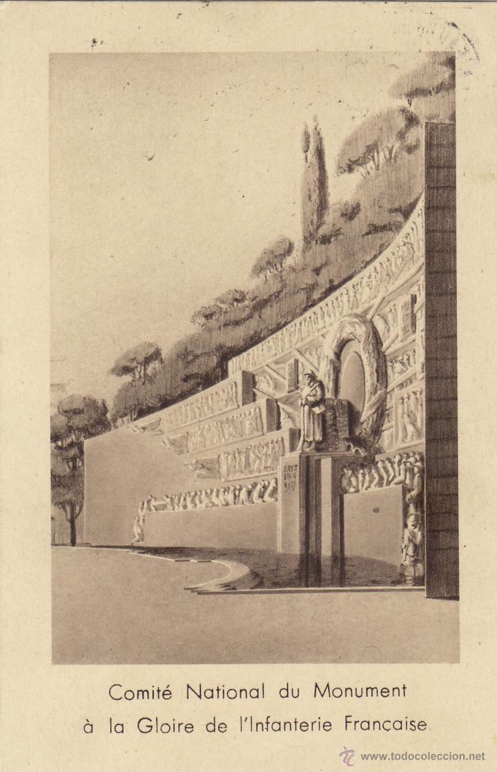 Sellos: TARJETA POSTAL / CARTE POSTALE FRANCIA / FRANCE - 1939 -MONUMENT INFANTERIE FRANCAISE IVERT 386 387