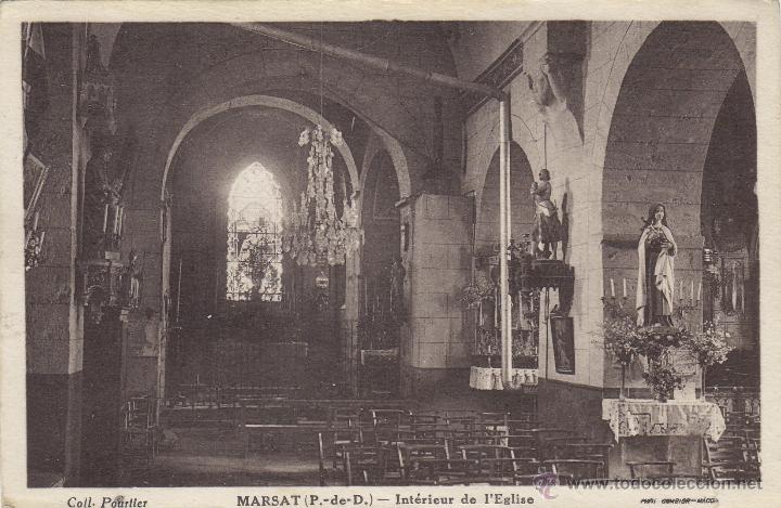 Briefmarken: TARJETA POSTAL / CARTE POSTALE FRANCIA / FRANCE - 1944 - MARSAT INTERIEUR EGLISE