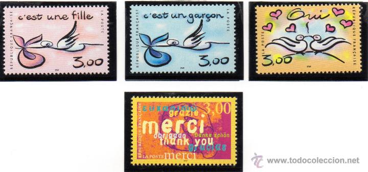 Stamps: FRANCIA.- SELLO YVERT N&ordm; 3229/32 EN NUEVO SIN SE&Ntilde;AL DE FIJASELLOS