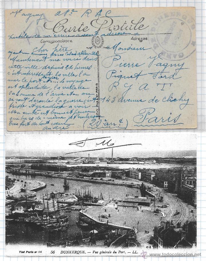 Sellos: Postal circulada desde Dunquerque a Paris - Foto 1