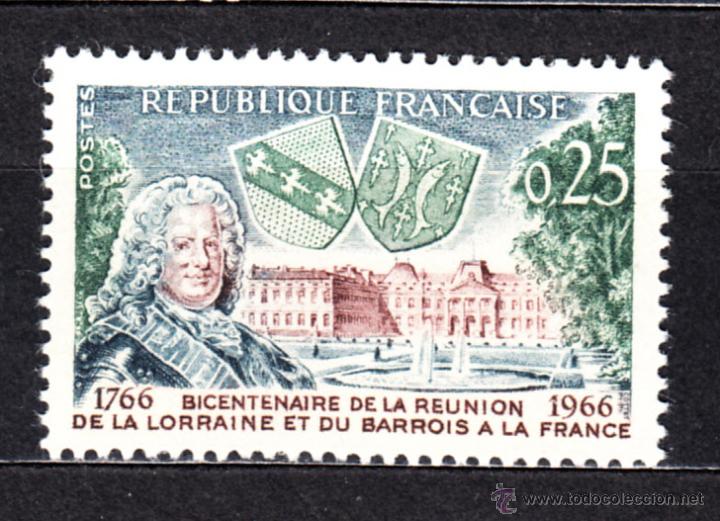 Sellos: FRANCIA 1483** - A&Ntilde;O 1966 - BICENTENARIO DE LA INTEGRACI&Oacute;N DE LORRAINA Y DE BARROIS