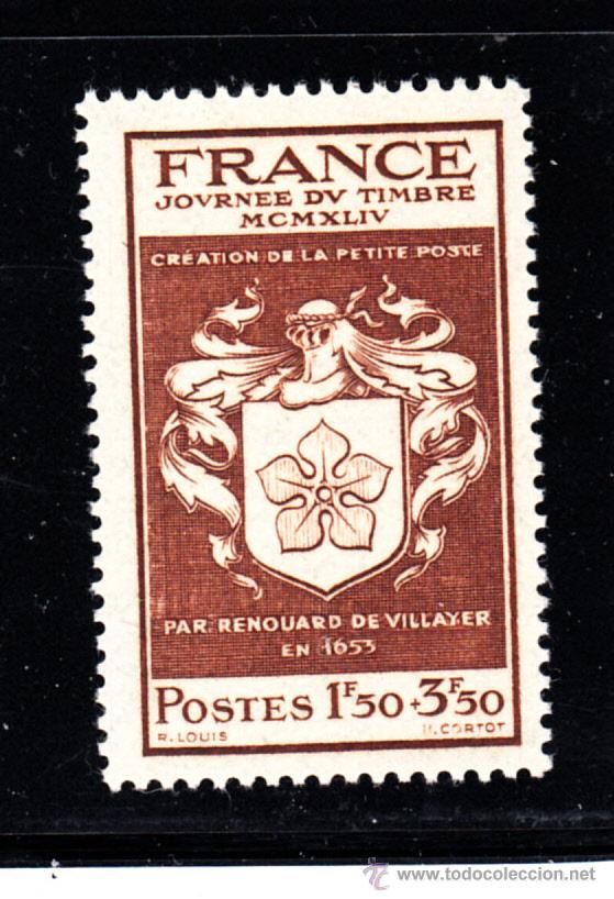 Sellos: FRANCIA 668** - A&Ntilde;O 1944 - DIA DEL SELLO