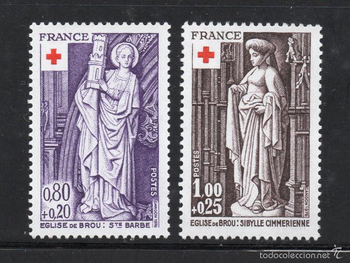 Sellos: FRANCIA 1910/11** - A&Ntilde;O 1976 - ESCULTURAS DE LA IGLESIA DE BROU - PRO CRUZ ROJA