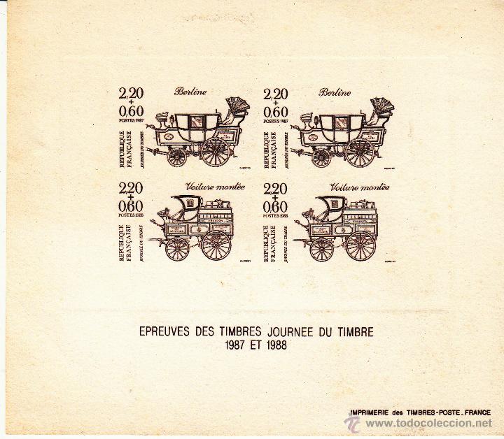 Stamps: PRUEBA DE LOS SELLOS DEL D&Iacute;A DEL SELLO DE 1987 Y 1988. YVERT 2468/9 Y 2525/6.