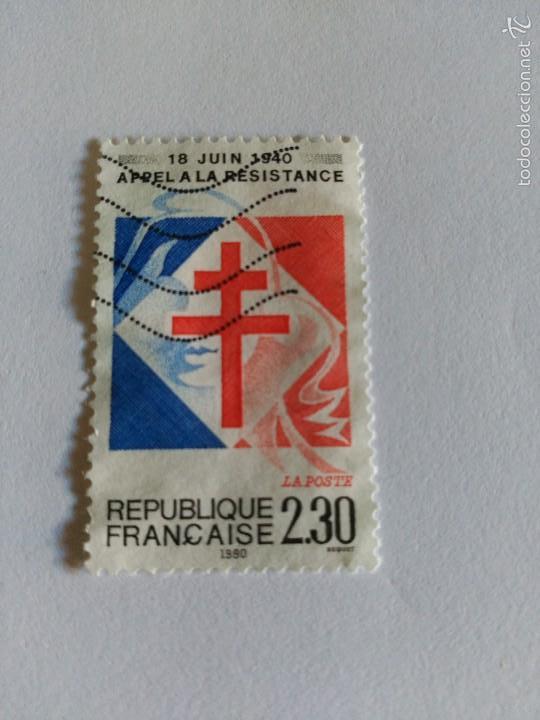 Sellos: Appel a la resistance, 1 valor, usado. - Foto 1