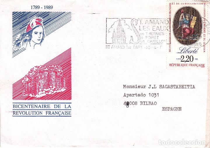 Sellos: SOBRE: 1989 FRANCIA - Foto 1