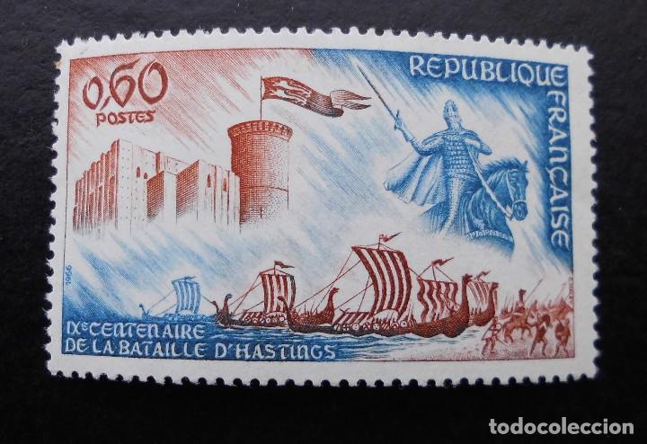 Sellos: FRANCIA 1966,9 CENTENARIO DE LA BATALLA DE HASTING, YVERT 1486 (*) - Foto 1