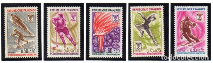 Sellos: FRANCIA.- CAT&Aacute;LOGO YVERT N&ordm; 1543/47, SERIE COMPLETA EN NUEVO