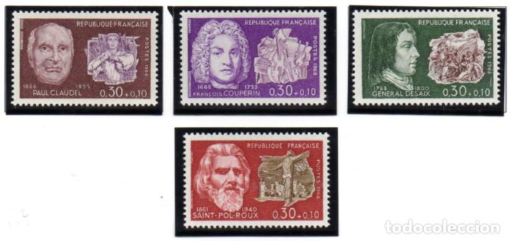 Selos: FRANCIA.- CAT&Aacute;LOGO YVERT N&ordm; 1550/53, SERIE COMPLETA EN NUEVO