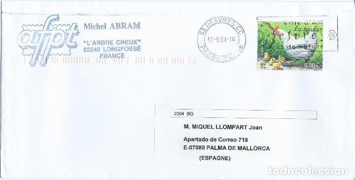Sellos: 2004. FRANCIA/FRANCE. SOBRE CIRCULADO. FRANQUEO TEMA AVES. POULTRY. NATURALEZA/NATURE.