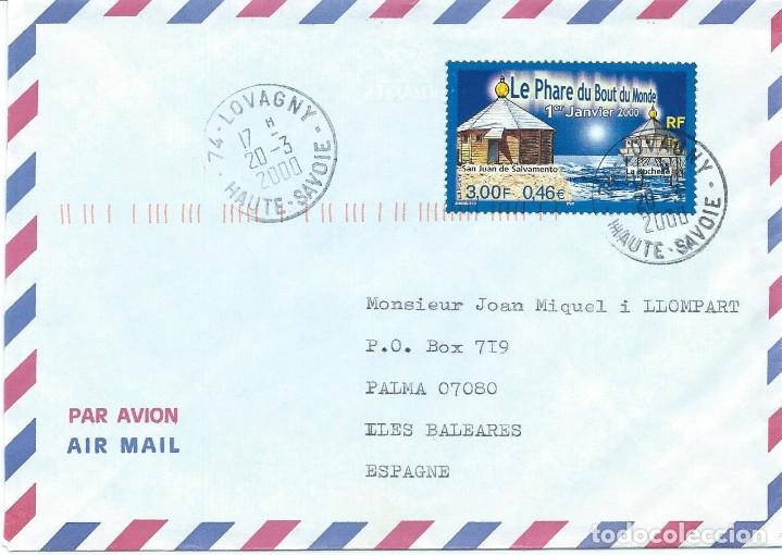 Timbres: 2000. FRANCIA/FRANCE. SOBRE CIRCULADO. FRANQUEO YVERT 3294. FARO DEL FIN DEL MUNDO. LIGHTHOUSES.