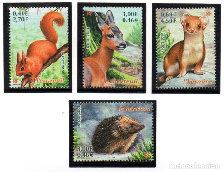 Briefmarken: FRANCIA.- SERIE MICHELL  N&ordm; 3521/24, ANIMALES DEL BOSQUE, A&Ntilde;O 2001, EN NUEVA