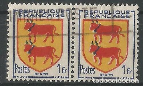 Briefmarken: FRANCIA - REP&Uacute;BLICA FRANCESA - PAREJA DE SELLOS B&Aacute;SICOS  - USADOS