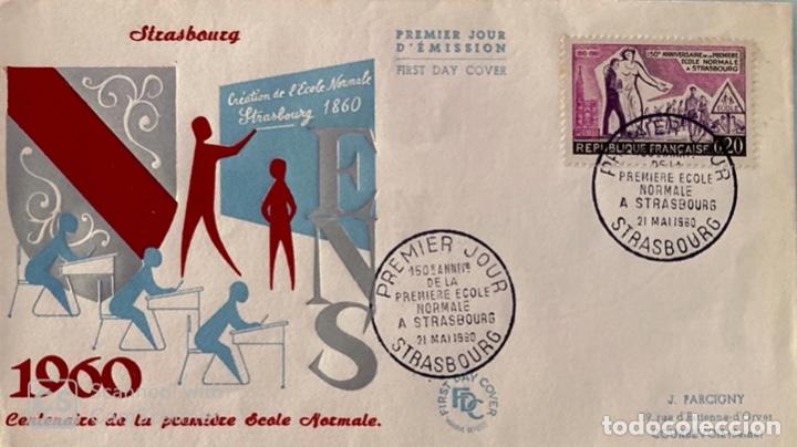 Selos: SOBRE PRIMER DIA. FRANCIA.150 ANNIVERSAIRE DE LA PREMIERE ECOLE NORMALE A STRASBOURG, 1980