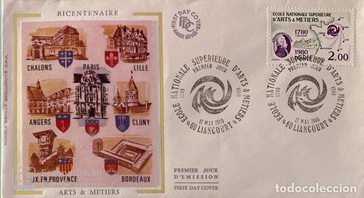 Francobolli: SOBRE PRIMER DIA.FRANCIA. ECOLE NATIONALE SUPERIEURE D'ARTS & METIERS. LIANCOURT, 1980.