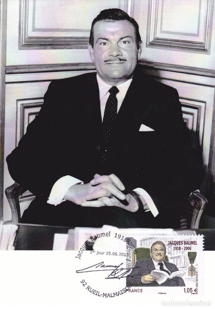 Sellos: France 2013 - Jacques Baumel maximum card - Foto 1