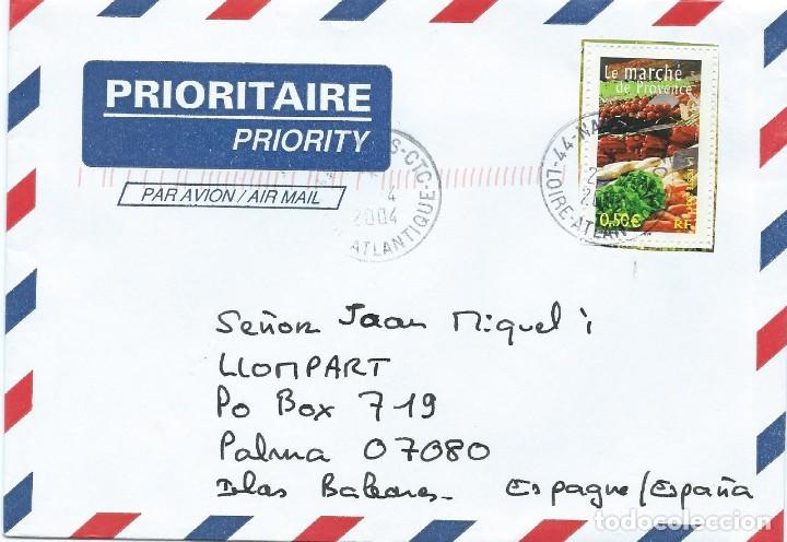 Sellos: 2004. FRANCIA/FRANCE. SOBRE CIRCULADO. SELLO YVERT 3647. MERCADO DE PROVENCE. ALIMENTACI&Oacute;N/FOOD.