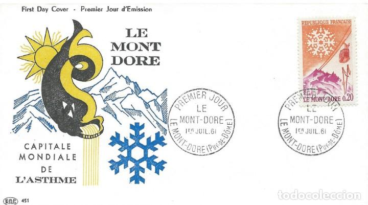 Timbres: 1961. FRANCIA/FRANCE. SPD/FDC. LE MONT DOR&Eacute;. CAPITAL MUNDIAL DEL ASMA. MEDICINA. SALUD. DEPORTES.