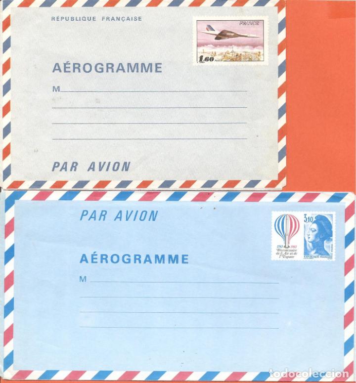 Sellos: 2 AEROGRAMAS, FRANCIA, SIN USAR, - Foto 1
