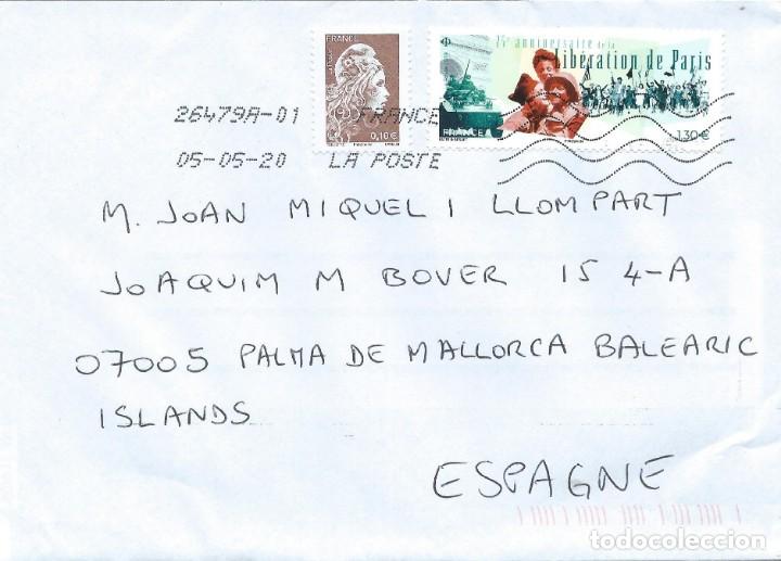 Briefmarken: 2020. FRANCIA/FRANCE. SOBRE CIRCULADO. FRANQUEO 75 ANIV. LIBERACI&Oacute;N DE PAR&Iacute;S. II GUERRA MUNDIAL.