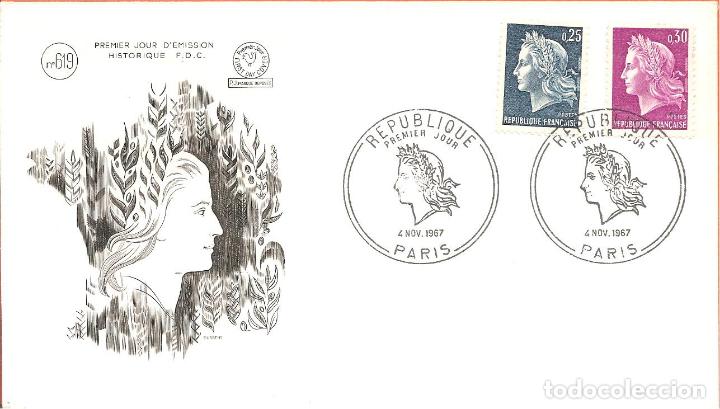 Sellos: SPD -FDC, FRANCIA, 1967 - Foto 1