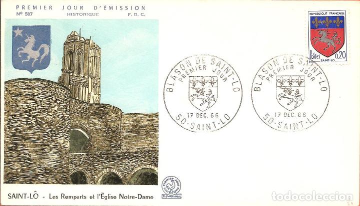Sellos: SPD -FDC, FRANCIA, 1966, SAINT-LO - Foto 1