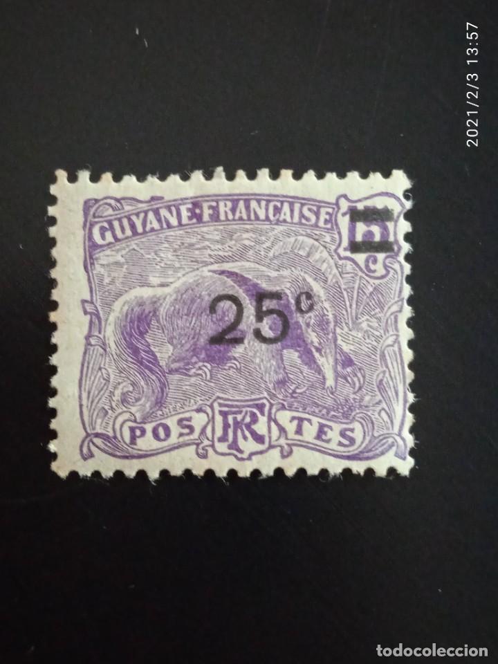 Selos: R.F. GUYANES 25 CENTS SOBRECARGADO, A&Ntilde;O 1920. NUEVO.