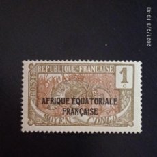 Sellos: R.F. AFRICA ECUATORIAL CONGO 1 CENTS AÑO 1924 NUEVO.. Lote 240493440
