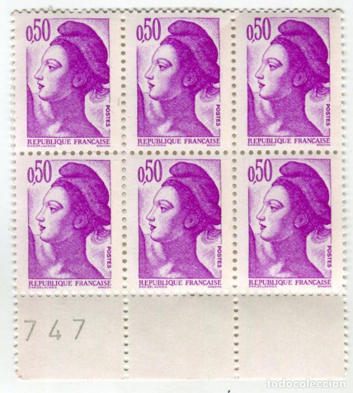 Briefmarken: REPUBLICA FRANCESA BLOQUE DE 6 SELLOS 0,50 FRANCOS LOS DE LA IMAGEN SIN USO