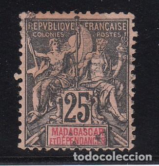 Sellos: MADAGASCAR protectorado franc&eacute;s 35 usada, - Foto 1