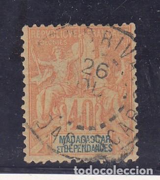 Sellos: MADAGASCAR protectorado franc&eacute;s 37 usada, - Foto 1
