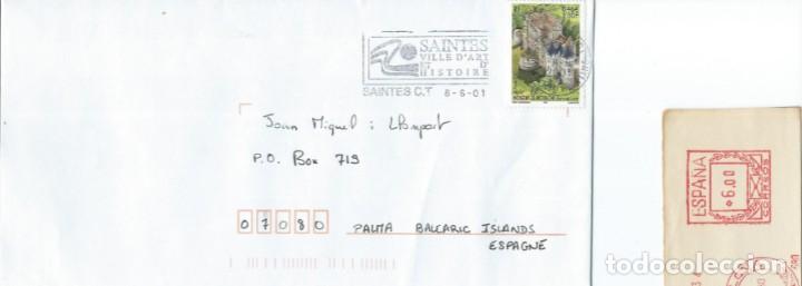 Sellos: 2001. FRANCIA/FRANCE. MATASELLOS/POSTMARK. SAINTES, CIUDAD DE ARTE E HISTORIA. TURISMO.