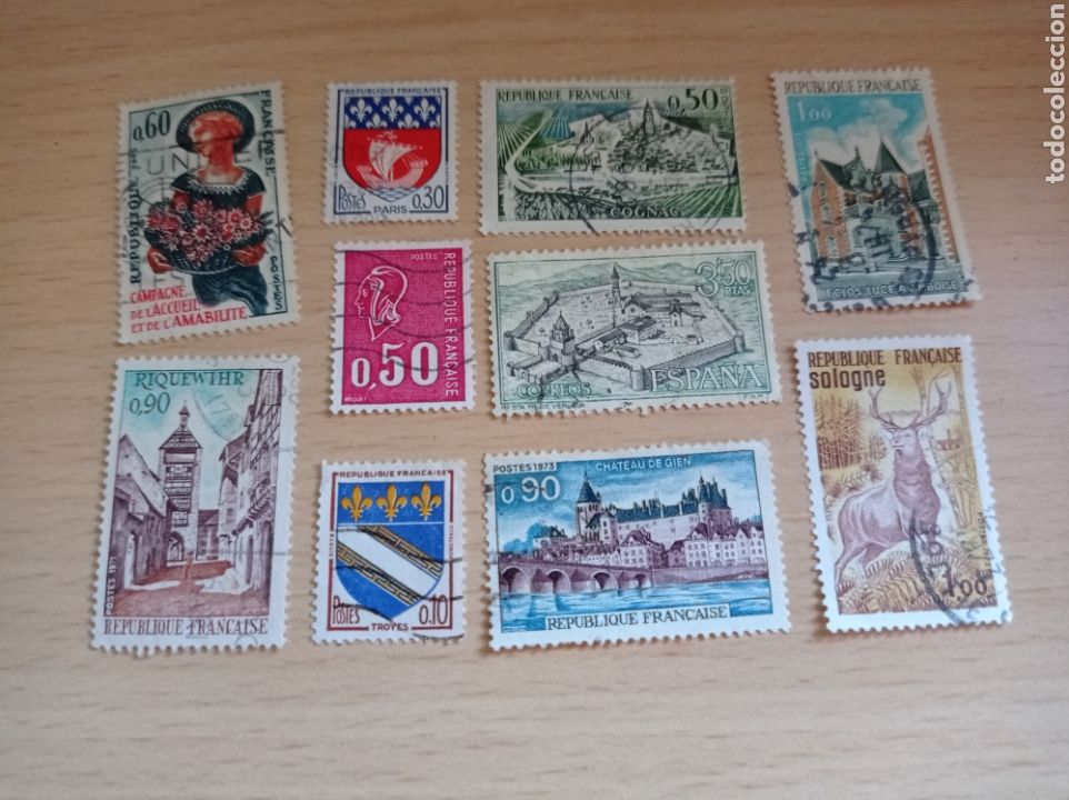 Sellos: 10 sellos de Francia. - Foto 1
