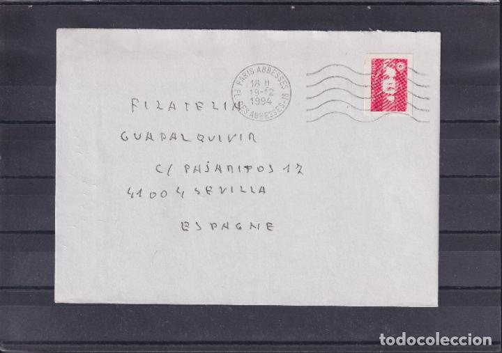 Stamps: -FRANCIA 2807, circulada matasellos RODILLO MUDO PARIS ABBESSES PL. DES ABBESSESES - 18