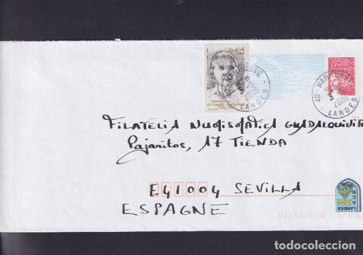 Sellos: -FRANCIA 3544 Y 3083 IMPRESO EN SOBRE, circulada matasellos FECHADOR - 40 - NARROSSE - LANDES