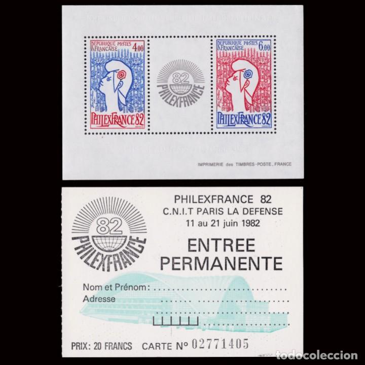 Briefmarken: France.1982 Scott 1821. PHILEX France.MNH+Original Ticket to Event